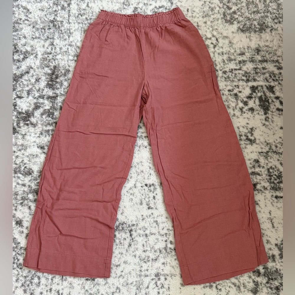 Abercrombie & Fitch Elastic Waist Linen Blend Pants